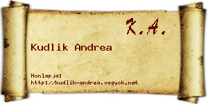 Kudlik Andrea névjegykártya
